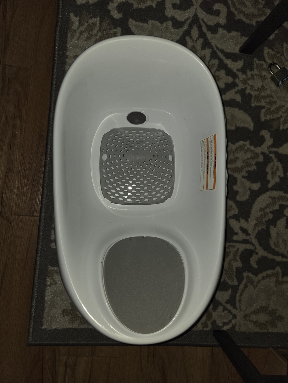 White Baby Bath Tub with Gray Insert